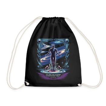 Cosmic Self | Alan Watts Universe Quote - Drawstring Bag - black - Front