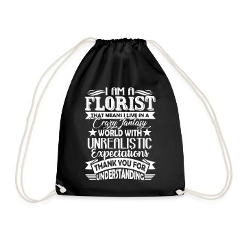 Florist Crazy Fantasy Florist - Drawstring Bag - black - Front