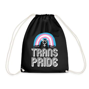 Transgender Trans LGBT Pride - Drawstring Bag - black - Front