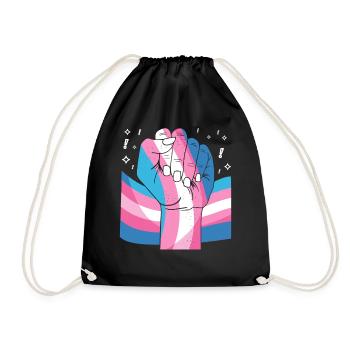 Transgender Trans LGBT Pride - Drawstring Bag - black - Front