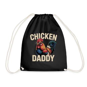 Chicken Daddy Hühner Vatertag Geflügelzüchter Hahn - Turnbeutel - Schwarz - Vorne