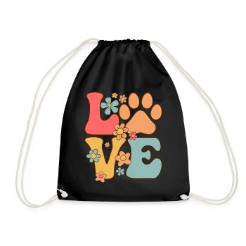 Liebe Lustiger Hund Boho Welpe Rettung Tierheim Tier - Turnbeutel - Schwarz - Vorne