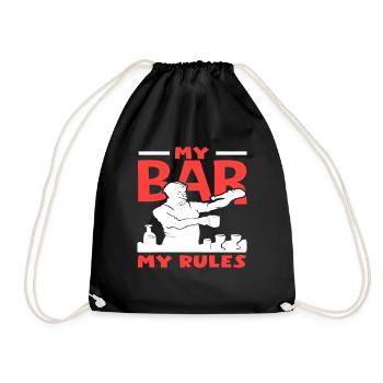 My Bear, My Rules Bartender Art - Drawstring Bag - black - Front