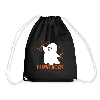 Ghost Bartender Serves Boos - Drawstring Bag - black - Front