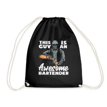 This guy is a great bartender - Drawstring Bag - black - Front