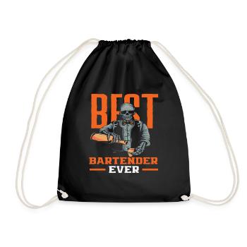 Best bartender of all time - Drawstring Bag - black - Front
