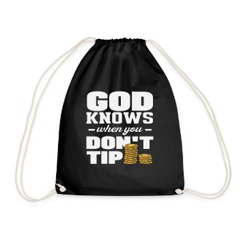 Dieu sait quand vous ne donnez pas de pourboire au barman - Sac de sport léger - noir - Devant