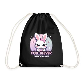 Kawaii Bunny – Trop intelligent pour mon propre bien - Sac de sport léger - noir - Devant