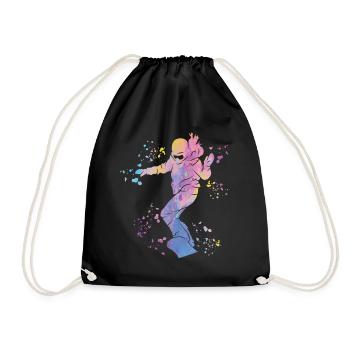 Snowboarder Snowboarding Snowboard - Drawstring Bag - black - Front