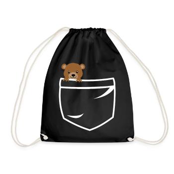 Teddy bear pockets - Turnbeutel - Schwarz - Vorne