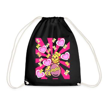 Rétro Pâques poussin enfants enfant bébé oeuf de poule - Sac de sport léger - noir - Devant