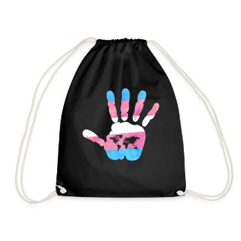 Transgender Trans LGBT Pride - Drawstring Bag - black - Front