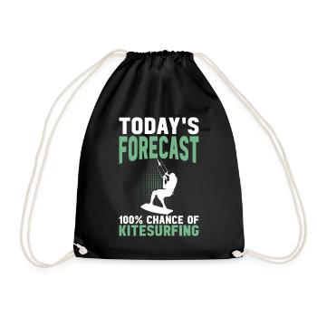 Kitesurfeur - Prévisions du jour 100 % de chances de - Sac de sport léger - noir - Devant