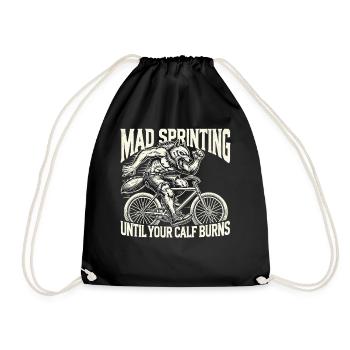 Bicycle Mad Sprinting To Sore Muscles - Drawstring Bag - black - Front