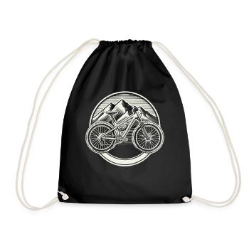Mountain Bike Adventure Bike Mountains - Drawstring Bag - black - Front