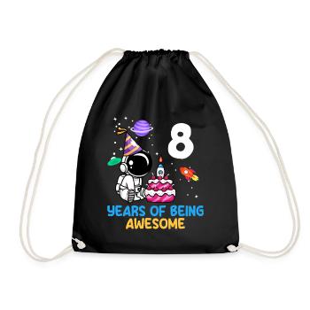8 ans de génialité - Sac de sport léger - noir - Devant