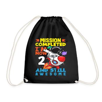 Mission Completed I'm 2 Now - Drawstring Bag - black - Front