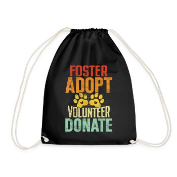 Foster Adopter Bénévole Faire un don Abri rétro - Sac de sport léger - noir - Devant