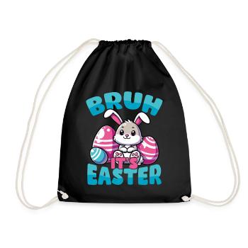Happy Easter Broth Funny Bunny - Drawstring Bag - black - Front