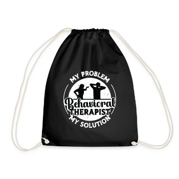 Behavioral Therapist My Problem My Pictogram Dad - Drawstring Bag - black - Front
