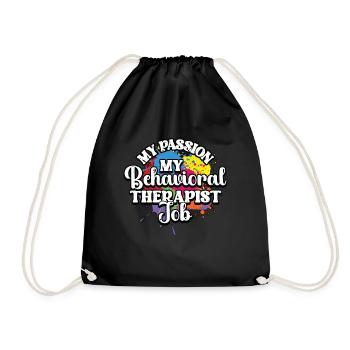 Behavioral Therapist My Passion My ABA Therapy - Drawstring Bag - black - Front