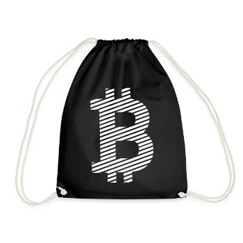 Bitcoin Symbol – Minimal Crypto Design - Turnbeutel - Schwarz - Vorne