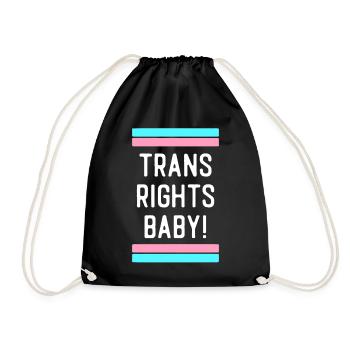Transgender Trans LGBT Pride - Drawstring Bag - black - Front