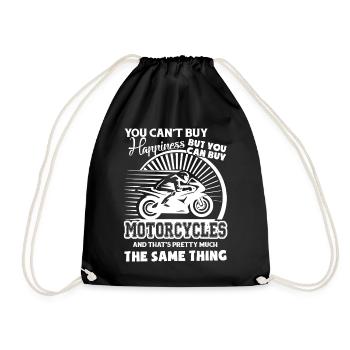 Motorcycle Motorcycles Happiness - Drawstring Bag - black - Front