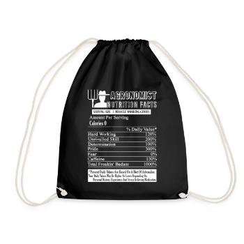 Agronomist Nutrition Facts - Drawstring Bag - black - Front