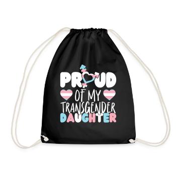 Transgender Trans LGBT Pride - Drawstring Bag - black - Front