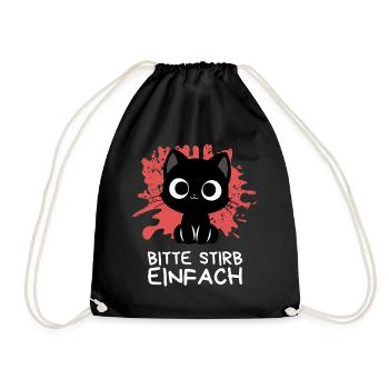 Süßt Aber trotzdem schwarz wie die Nacht Katze - Turnbeutel - Schwarz - Vorne
