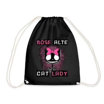 Boese alte Cat Lady Niedlich? Nein, nur gefährlich - Turnbeutel - Schwarz - Vorne
