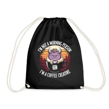 Without coffee I'm a monster - Drawstring Bag - black - Front