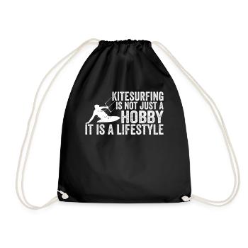 Kitesurfing is not just a hobby, it is a lifestyle - Drawstring Bag - black - Front