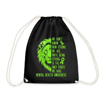 Mental Health - Drawstring Bag - black - Front