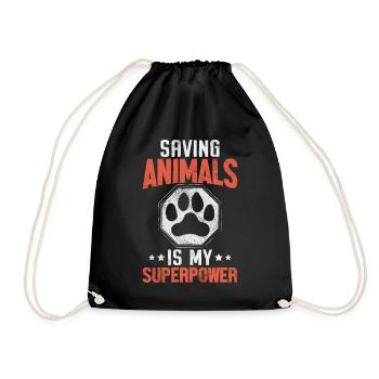 Sauver les animaux est mon superpouvoir d’accueil - Sac de sport léger - noir - Devant