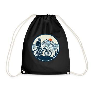 Mountain Bike Adventure Bike Mountains - Drawstring Bag - black - Front