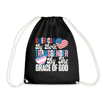 Transgender Trans LGBT Pride - Drawstring Bag - black - Front