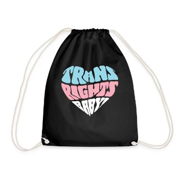 Transgender Trans LGBT Pride - Drawstring Bag - black - Front