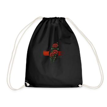 Romantische Rosenbegierde - Turnbeutel - Schwarz - Vorne