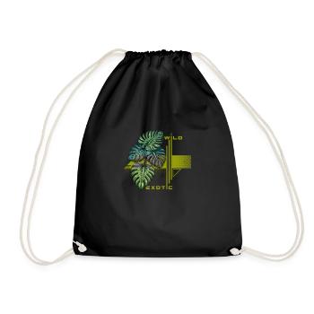 Wild Exotic Monstera Bloom - Drawstring Bag - black - Front