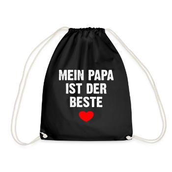 Mein Papa Ist Der Beste - Turnbeutel - Schwarz - Vorne