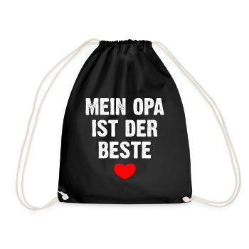 Mein Opa Ist Der Beste - Turnbeutel - Schwarz - Vorne