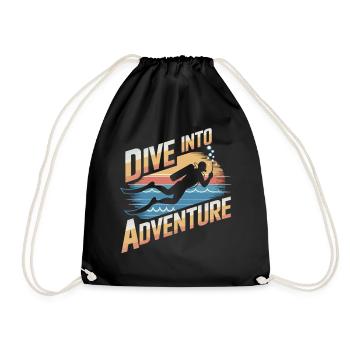 Dive into adventure - Drawstring Bag - black - Front
