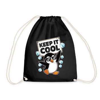 Stay relaxed, says the penguin - Drawstring Bag - black - Front