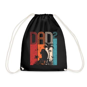 Père de deux enfants Safari Lion Fête des pères - Sac de sport léger - noir - Devant