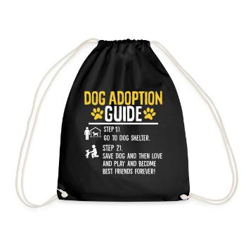 Dog Adoption Guide Paw Adopt Shelter Foster Dog - Drawstring Bag - black - Front