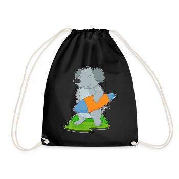 Dog Surfing Surfboard Summer - Drawstring Bag - black - Front