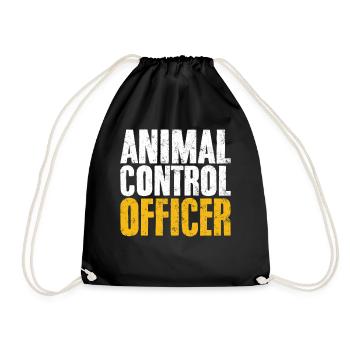 Agent de contrôle des animaux Drôle de chien de refuge Animal - Sac de sport léger - noir - Devant