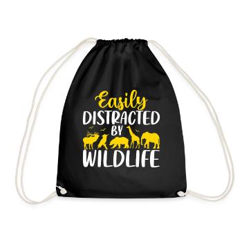 Easily Distracted By Wildlife Foster Shelter - Drawstring Bag - black - Front